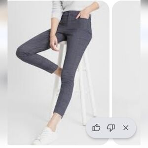 Banana Republic Sloan-Fit Slim Ankle Pants In Gray Plaid Size XS